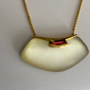 Alexis Bitter 14k gold and lucite hand-carved necklace